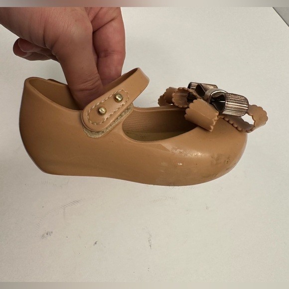 Mini Melissa Rose Gold Bow Peep Toe Mary Janes Toddler Shoe Size US 7 - EU 22/23 - Picture 3 of 10